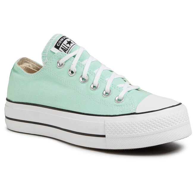 white rose gold leather converse