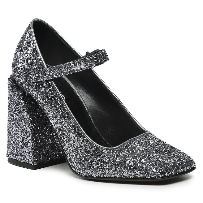 Pinko Poltopánky Pinko Claudie Mary Jane PE 23 BLKS1 100862 A0O4 Gun Metal ZZI