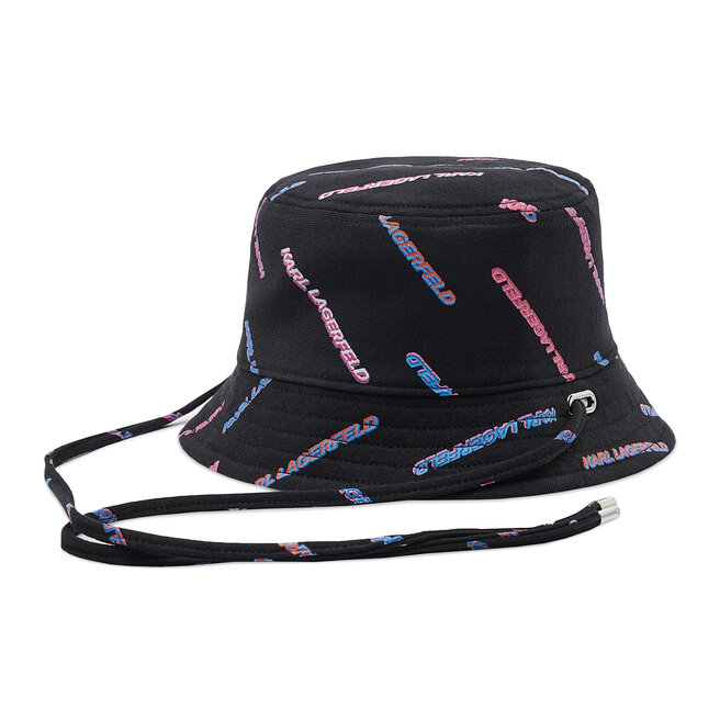 Bucket Hat KARL LAGERFELD 225W3408 Black/Pink 955 225W3408 imagine noua