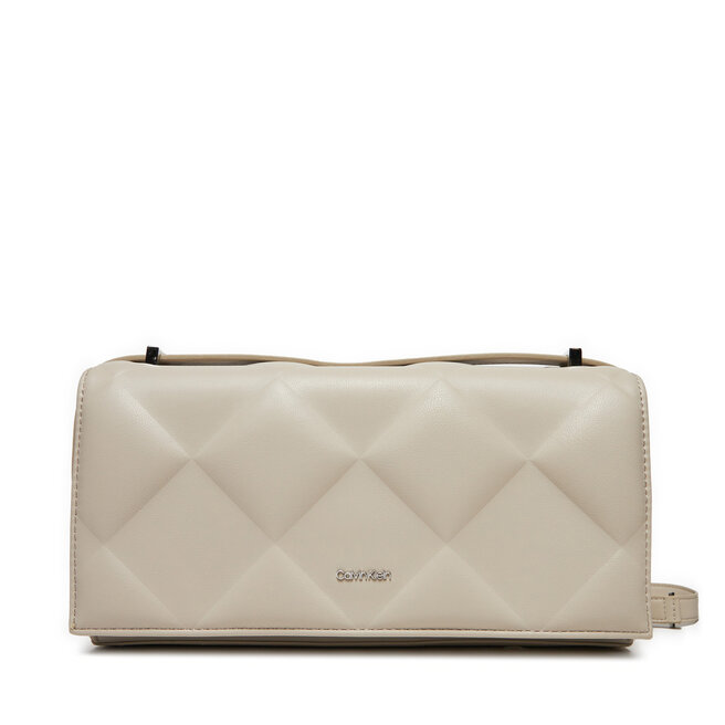Torebka Calvin Klein Diamon Quilt Conv - Écru