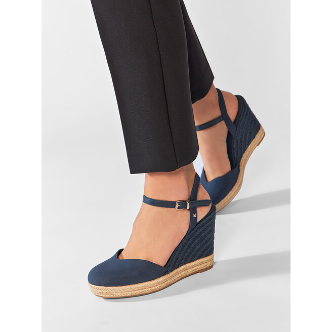 Tommy Hilfiger Espadrilky Tommy Hilfiger Basic Closed Toe High Wedge FW0FW04786 Desert Sky DW5