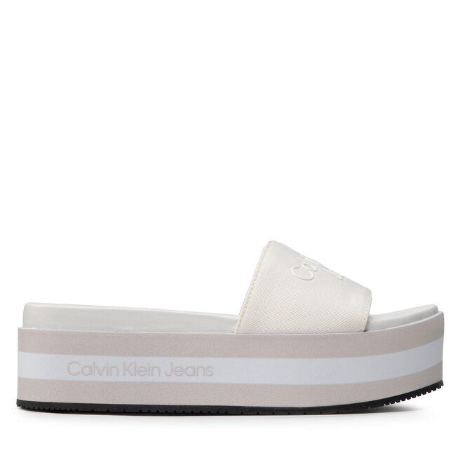 Calvin Klein Jeans Sandaler och Slip-ons Calvin Klein Jeans Flatform Sandal Slide YW0YW00563 Bright White YAF