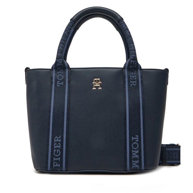 Torebka Tommy Hilfiger Th Logotape Mini Tote - Granatowy