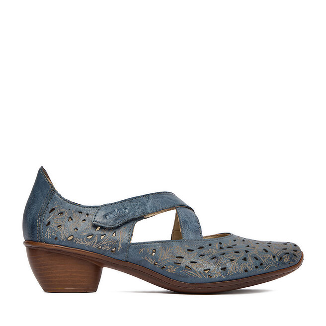 Półbuty Rieker 43773-12 Granatowy - kobiece