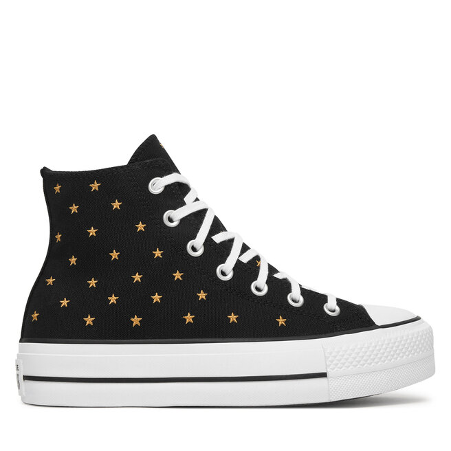 Trampki Converse Chuck Taylor All Star Lift Platform Embroidered Stars A16113C Czarny - kobiece