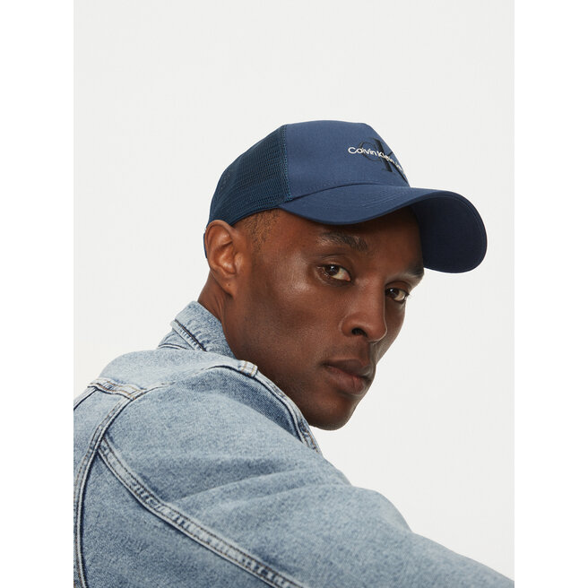Czapka z daszkiem Calvin Klein Jeans Monologo - Niebieski