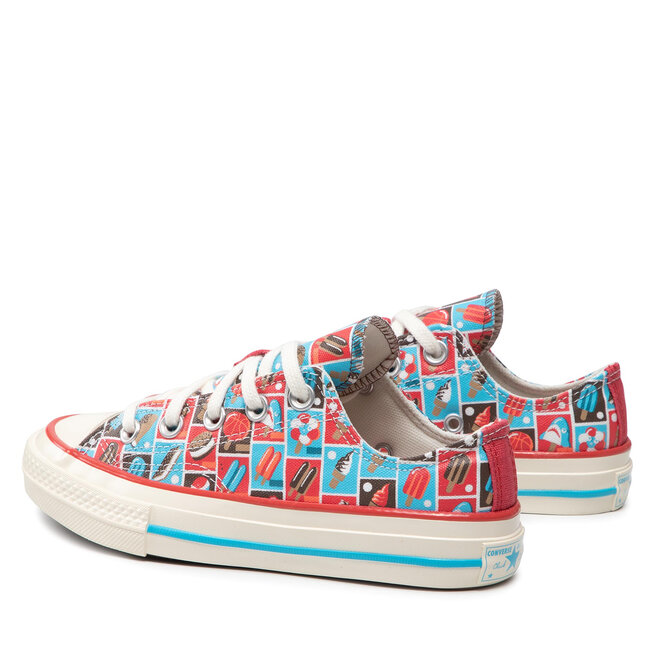 Converse Кецове Converse Chuck 70 Ox A00519C Soft Red/Baltic Blue/Egret