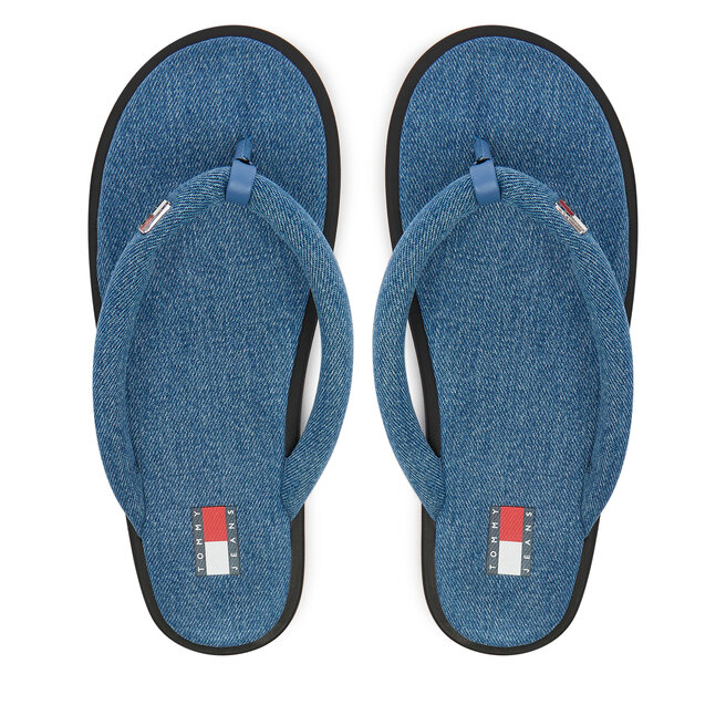 Japonki Tommy Jeans Tjw Padded Denim Casual Sandal EN0EN03021 Niebieski -