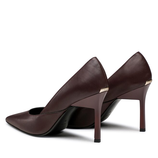 Calvin Klein Pantofi cu toc subțire Calvin Klein Geo Stiletto Pump 90 HW0HW01346 Decadent Chocolate GRV