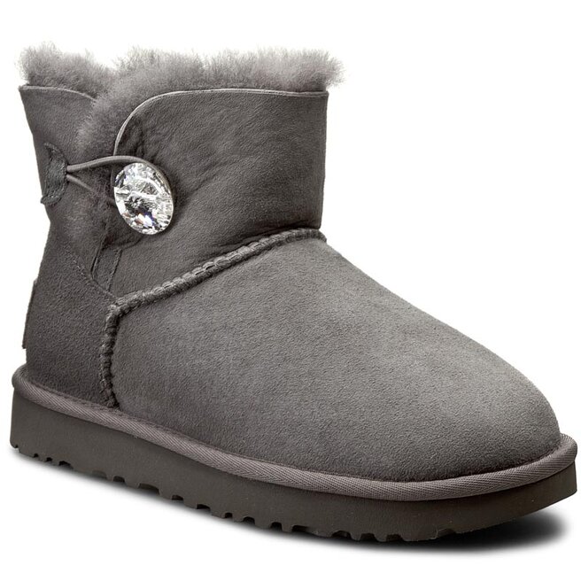 Pantofi Ugg W Mini Bailey Button Bling 1016554 W/Grey