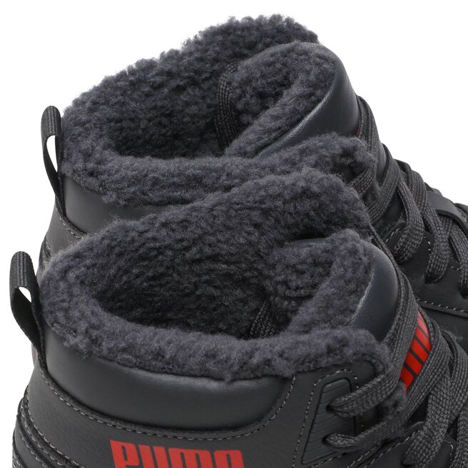 Puma Сникърси Puma Rebound Jor Fur Jr 375477 06 Asphalt/High Risk Red