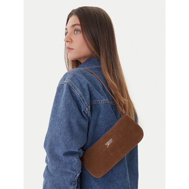 Torebka Tommy Jeans Tjw Must Suede Shoulder Bag AW0AW18454 Brązowy -
