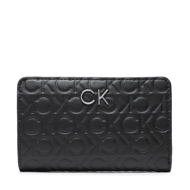 Calvin Klein Portafoglio grande da donna Calvin Klein Re Lock Bifold Wallet Emb Mono K60K610240 BAX