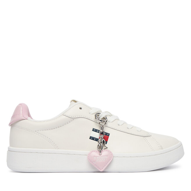 Sneakersy Tommy Jeans Archive '98 Valentines EN0EN03024 Écru - kobiece