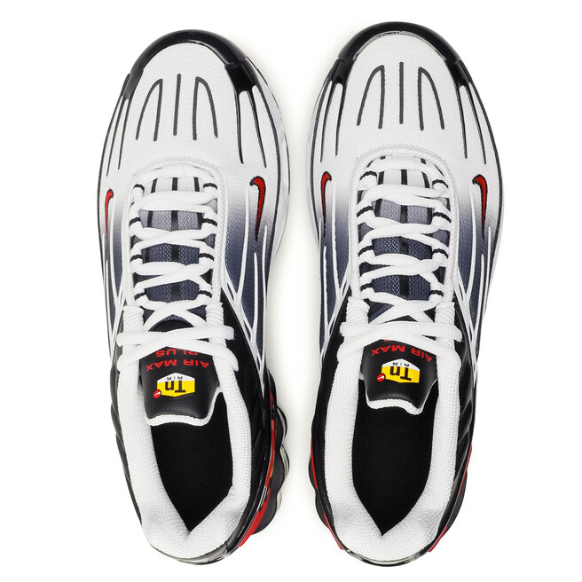 air max plus 3 white black red