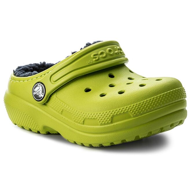 Papucs Crocs Classic Lined Clog 203506 Volt Green Navy ecipo.hu