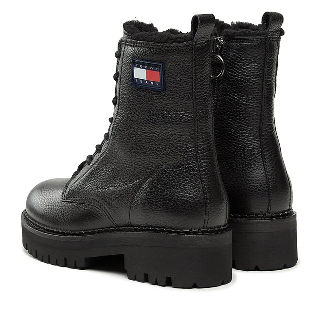 Tommy Jeans Bokacsizma Tommy Jeans Tjw Urban Boot Tumbled Ltr Wl EN0EN02317 Black BDS