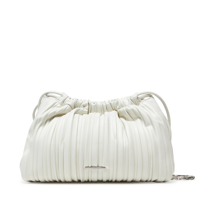 Torebka Calvin Klein Drawstring Plisse Crossbody - Biały