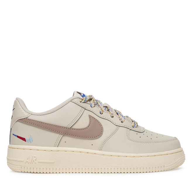 Sneakersy Nike Air Force 1 LV8 1 (GS) HQ1907 100 Beżowy - kobiece
