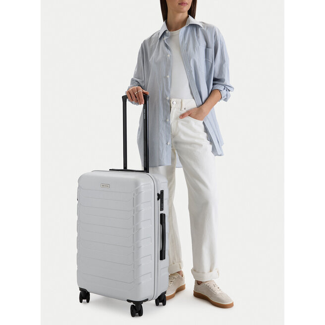 Walizka średnia GINO ROSSI CEO-GIN-M-003-05-SILVER2 Srebrny -