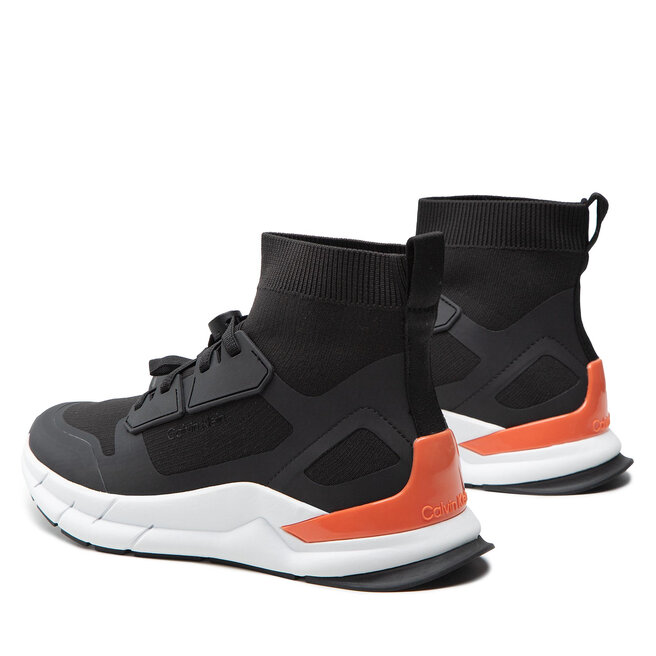 Calvin Klein Sneakers Calvin Klein High Top Lace Up Knit HM0HM00760 Black/Coral 0GP