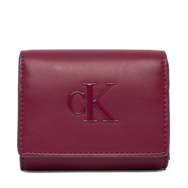 Portfel Calvin Klein Bold Ck Medium Bifold LV04F1047G Bordowy -