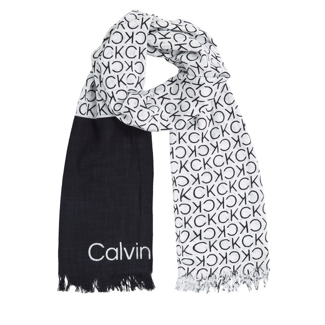 Szal Calvin Klein Monogram - Czarny