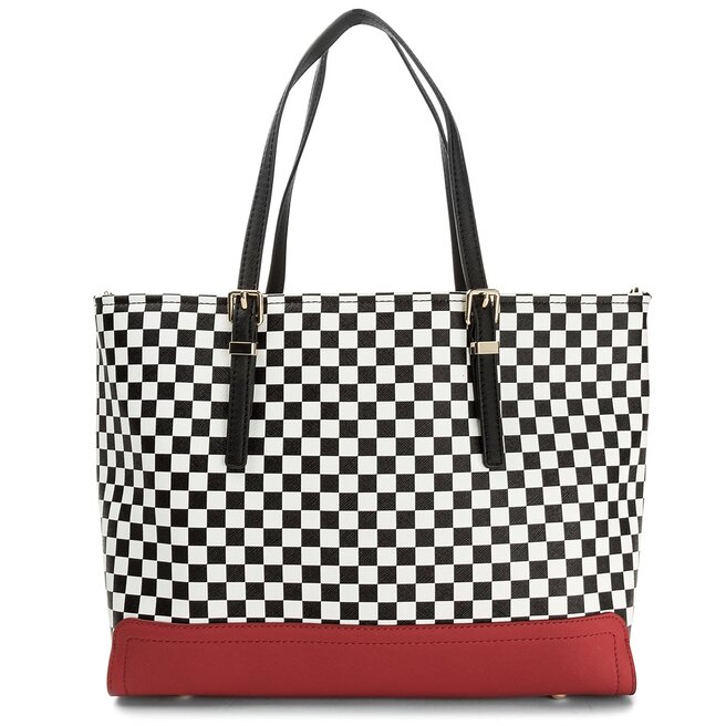 Kabelka Tommy Hilfiger Honey Med Tote Checker Print AW0AW05325 902