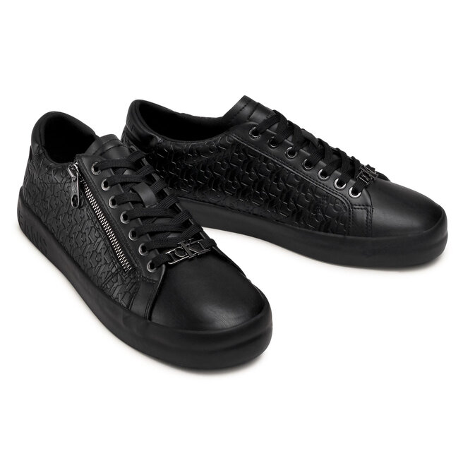 Calvin Klein Jeans Sportcipő Calvin Klein Jeans Vulcanized Laceup Zip Pu-Ny YM0YM00078 Full Black BEH