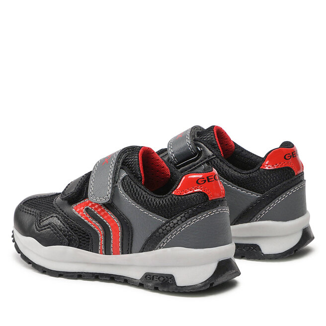 Geox J Pavel A Jungen-Sneaker | Lederimitat & Nylon, Atmungsaktiv, Mit Klettverschluss, Für Alltag & Sport