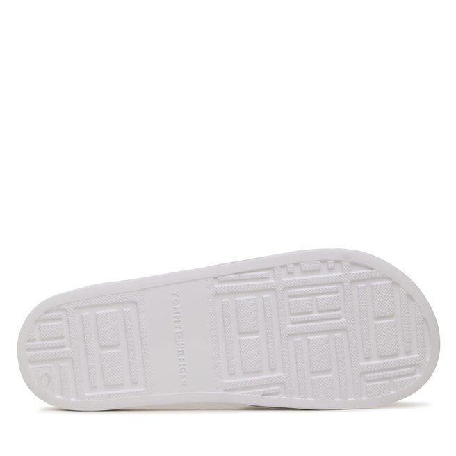 Tommy Hilfiger Șlapi Tommy Hilfiger Embossed Pool Slide FM0FM04463 White YBS
