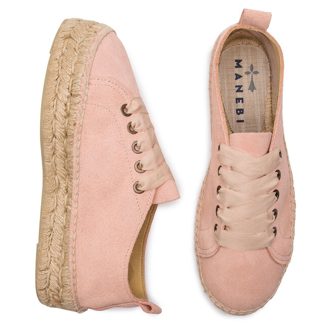 Manebi Еспадрили Manebi Sneakers D W 1.4 E0 Pastel Rose Suede