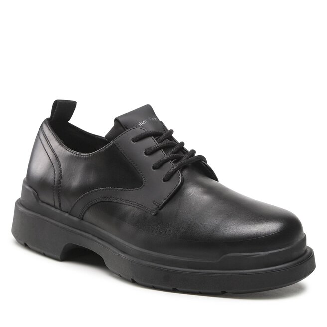 Pantofi Calvin Klein Low Top Lace Up Mix HM0HM00874 Ck Black BEH BEH imagine noua