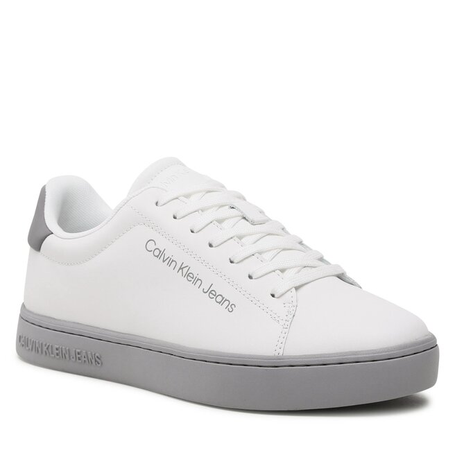 Sneakers Calvin Klein Jeans Classic Cupsole Laceup Lth YM0YM00715 Bright White/Formal Grey/Stormfront 0K5 0K5 imagine noua