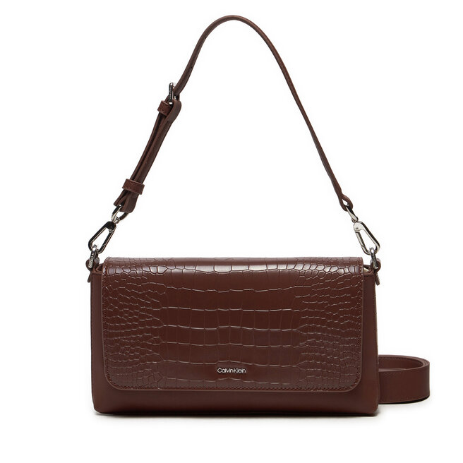 Torebka Calvin Klein Ck Must Shoulder Bag_Croco - Brązowy