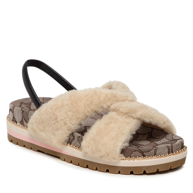 Sandale Coach Tally Shearlg Sandal C5885 Natural C5885 imagine noua
