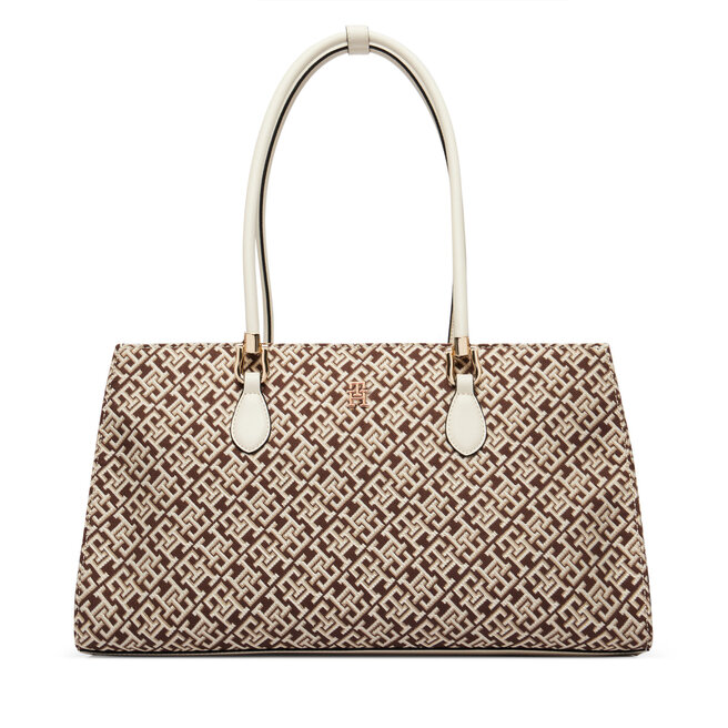 Torebka Tommy Hilfiger Th Grace Satchel Jacquard AW0AW18754 Brązowy -