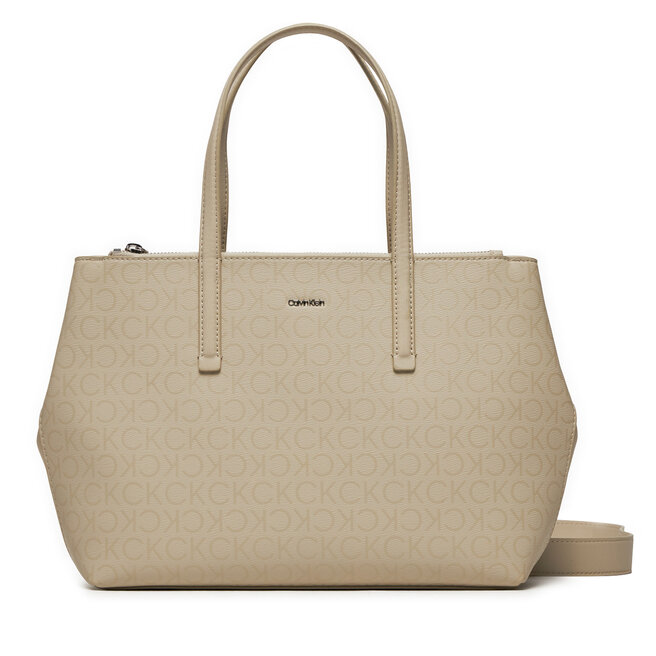 Torebka Calvin Klein Ck Must Tote Md_Epi Mono - Écru