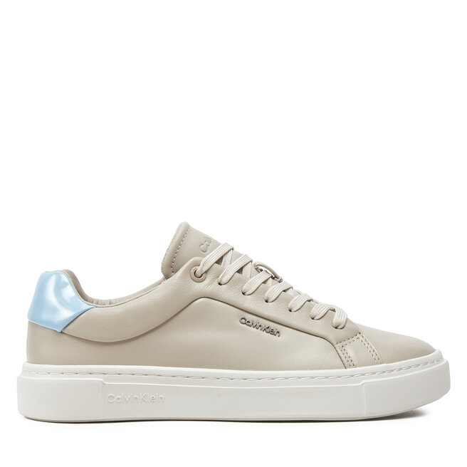 Sneakersy Calvin Klein Cupsole Lace Up W/Ml Lth - Beżowy