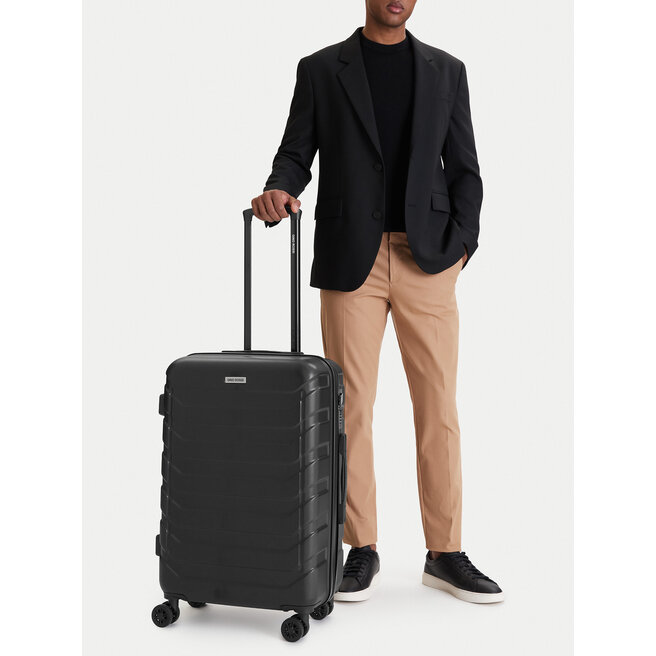 Walizka średnia GINO ROSSI CEO-GIN-M-001-05-BLACK2 Czarny -