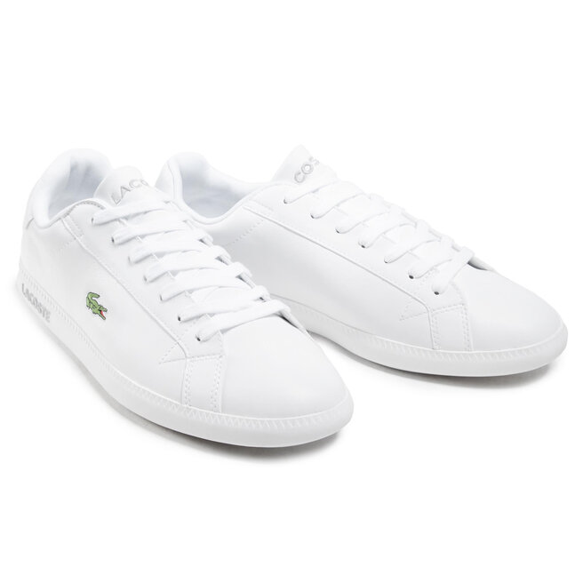 Lacoste graduate bl1 discount leather trainers in white