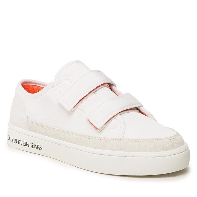 Sneakers Calvin Klein Jeans Classic Cupsole Velcro Softny YM0YM00602 White/Creamy White 0K6 0K6 imagine noua
