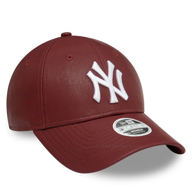 Czapka z daszkiem New Era New York Yankees Crinkled Pu 9Forty - Bordowy