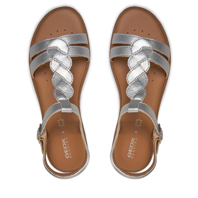 Geox Damen Sandalen J Karly Girl - Bequeme Ledersandalen Für Den Sommer