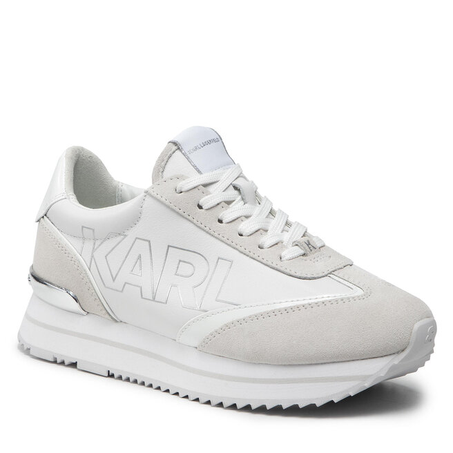 Sneakers KARL LAGERFELD KL61942 White/Silver epantofi-Femei-Pantofi-Sneakerși imagine noua gjx.ro