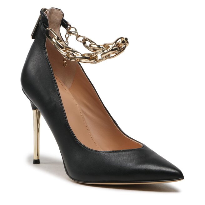 Pantofi cu toc subțire Guess Shadee FL5SHA LEA08 BLACK Black imagine noua