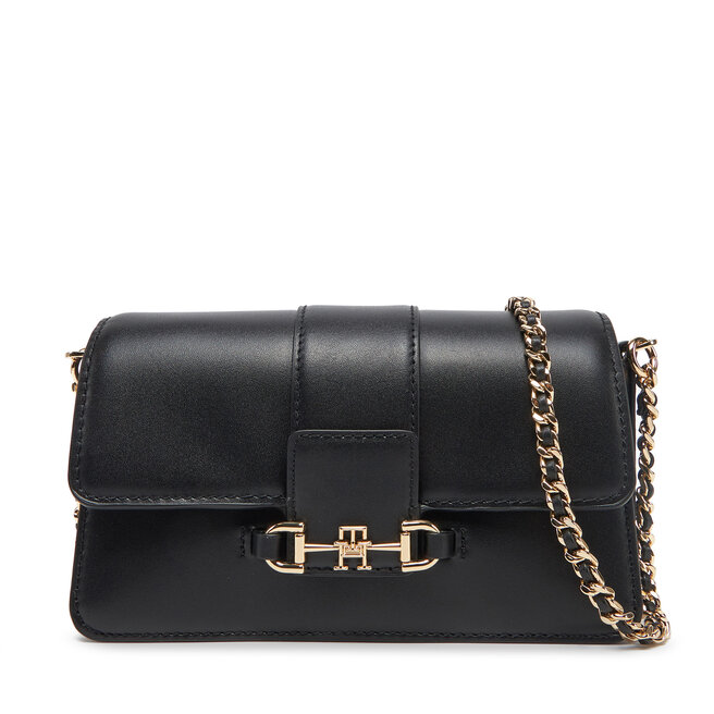 Torebka Tommy Hilfiger Heritage Leather Crossover - Czarny