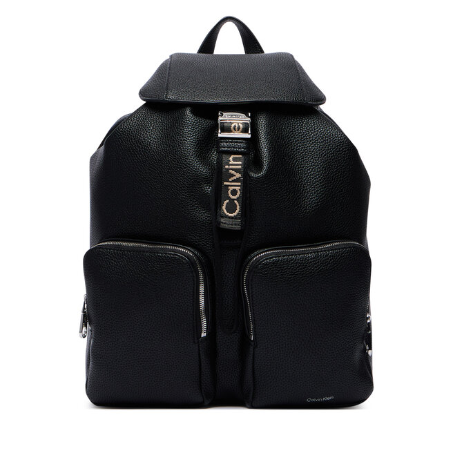 Plecak Calvin Klein Weebbing Strap Flap Backpack LV04F3645G Czarny -