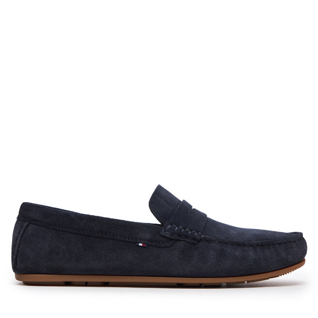Mokasyny Tommy Hilfiger Casual Hilfiger Suede Driver - Granatowy