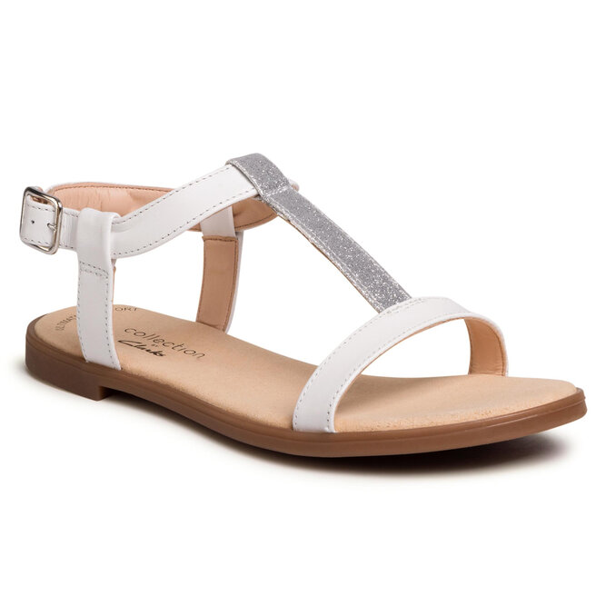 Sanda y Clarks Bay Rosa 261493704 White Combi eobuwie .pl